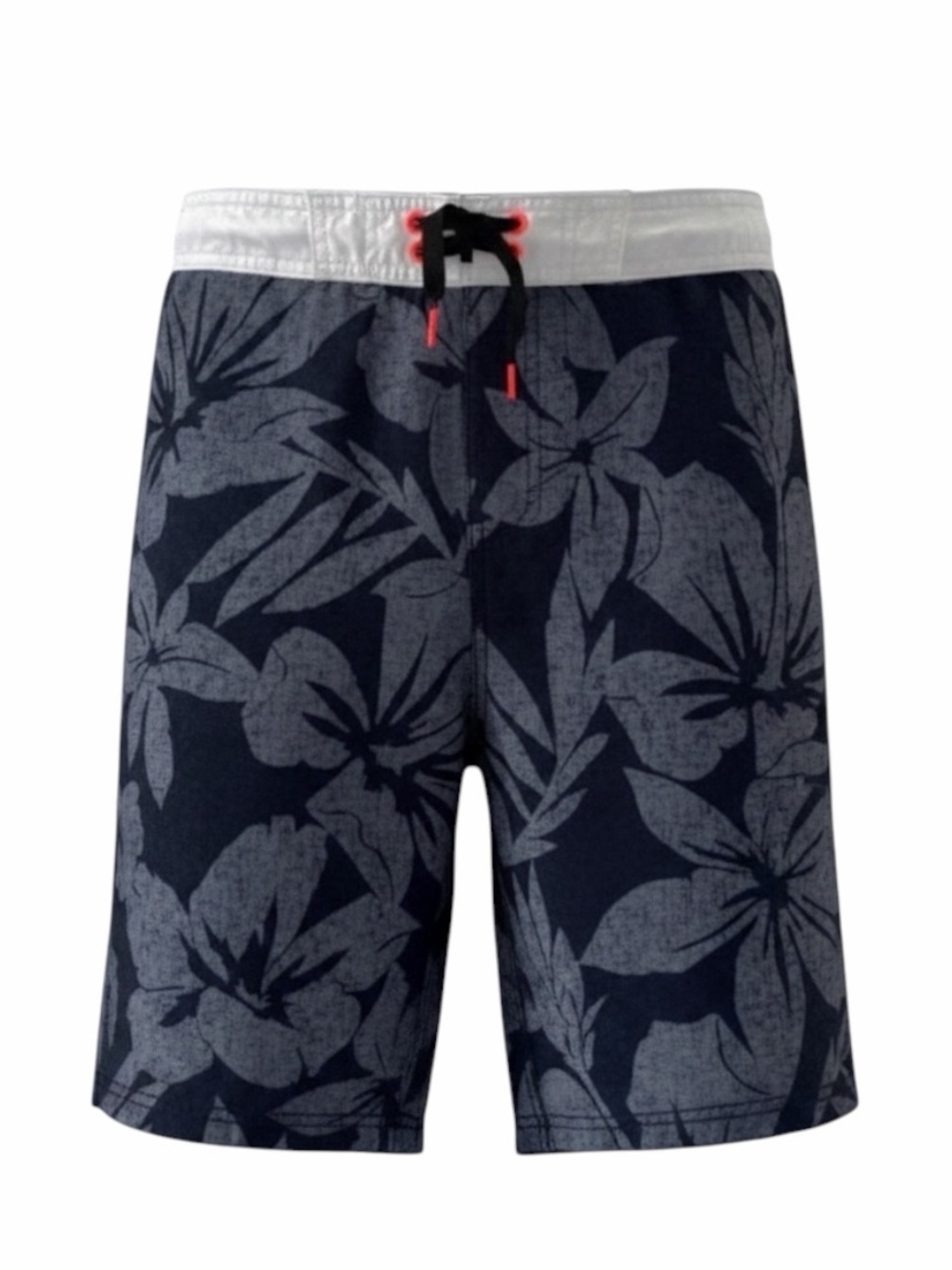 Old Navy Black and Grey Hibiscus Floral Print Swim Trunks Size Large